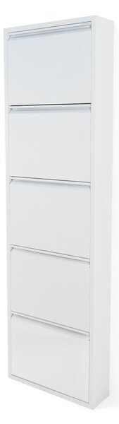 Biela kovová výklopná skrinka na topánky 50x169x15 cm Billy – Spinder Design