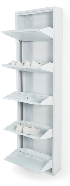Biela kovová výklopná skrinka na topánky 50x169x15 cm Billy – Spinder Design