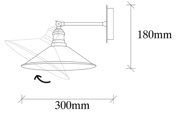 Opviq Nástenná lampa Berceste VIII čierna