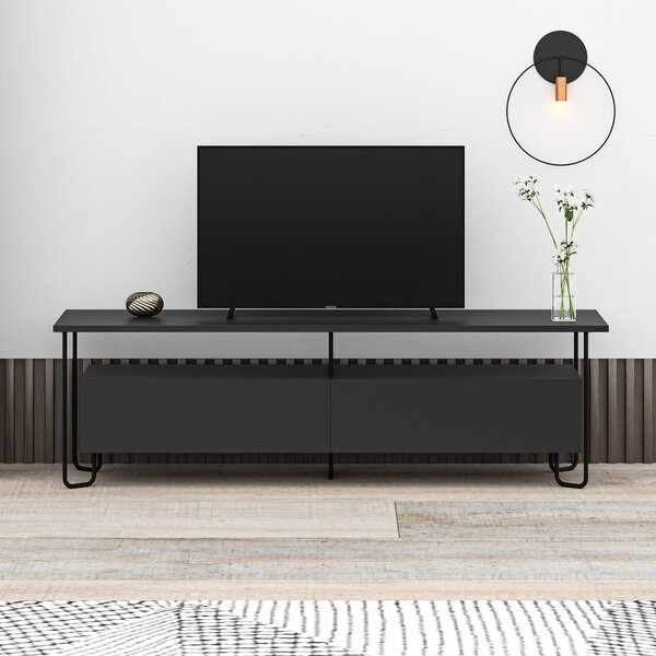 Čierny TV stolík 150x45 cm Dilly – Marckeric