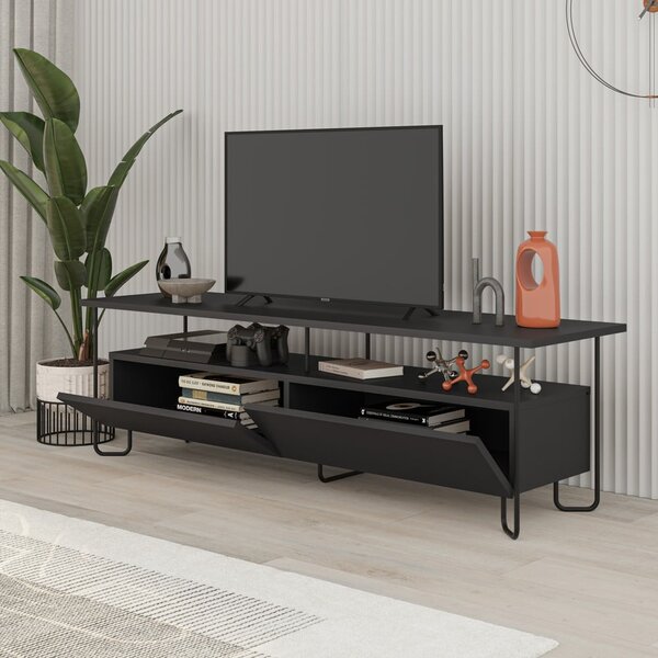 Čierny TV stolík 150x45 cm Dilly – Marckeric