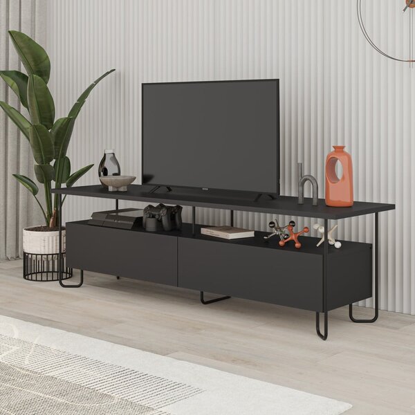 Čierny TV stolík 150x45 cm Dilly – Marckeric