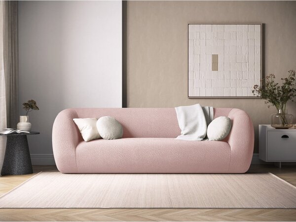 Svetloružová pohovka z textílie buklé 230 cm Essen – Cosmopolitan Design