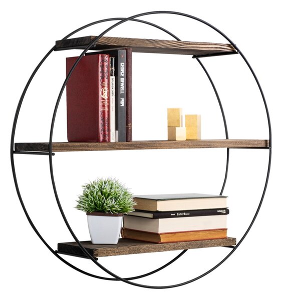Kalune Design Nástenná polica Tulipa 60 cm orech americký/čierna