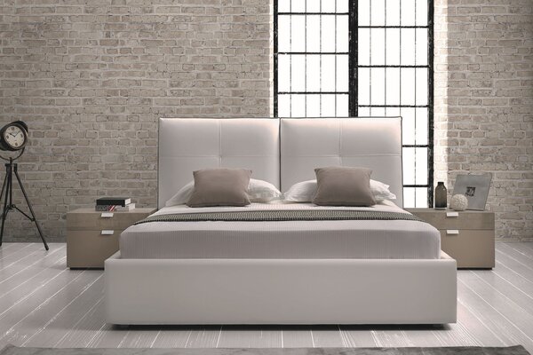 BELL čalúnená posteľ 160, biela ekokoža