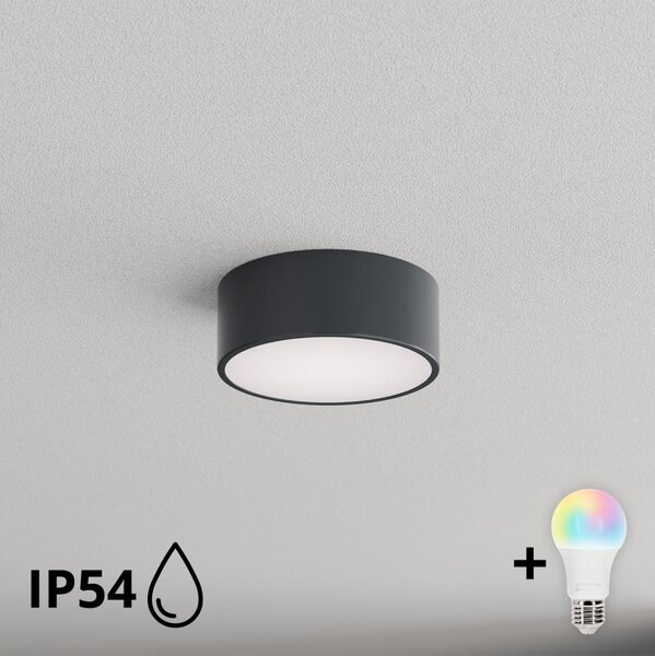 BRILAGI - LED RGBW kúpeľňové stropné svietidlo CLARE 1xE27/12W/230V pr. 20 cm antracit IP54