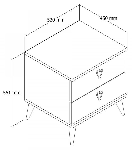 Hanah Home Nočný stolík Versa orech