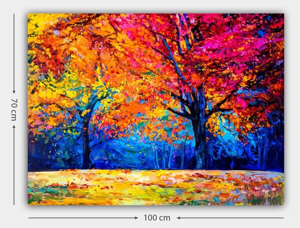 Wallity Obraz JESENNÉ STROMY 70x100 cm viacfarebný