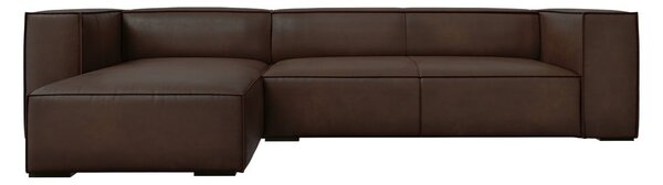 Tmavohnedá kožená rohová pohovka (ľavý roh) Madame - Windsor & Co Sofas