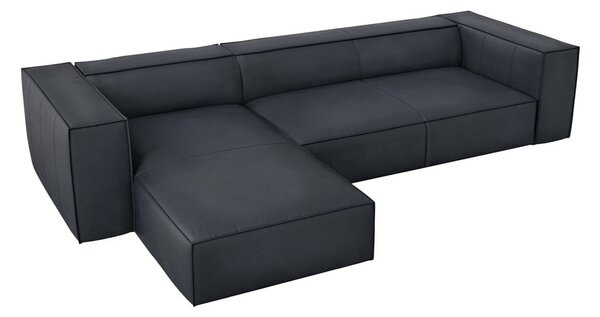 Tmavomodrá kožená rohová pohovka (ľavý roh) Madame – Windsor & Co Sofas