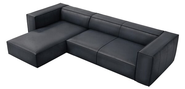 Tmavomodrá kožená rohová pohovka (ľavý roh) Madame – Windsor & Co Sofas