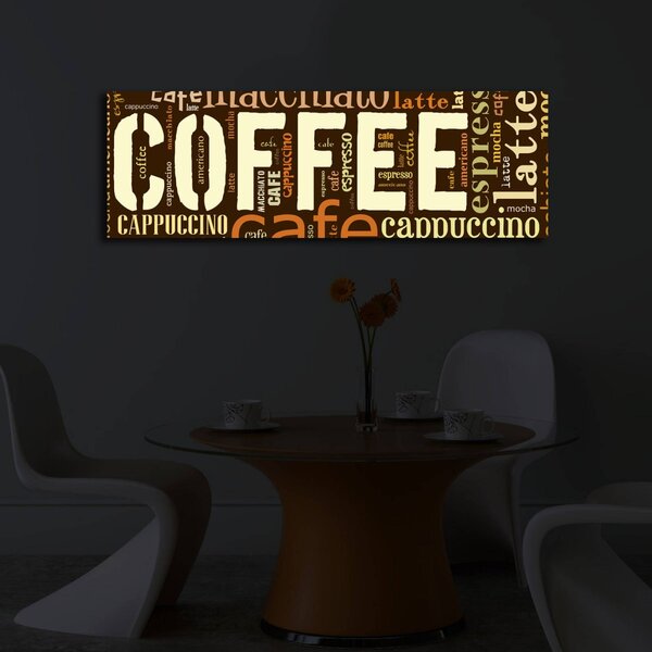Wallity Obraz s LED osvetlením COFFEE 33 30 x 90 cm