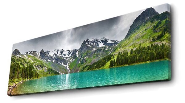 Wallity Obraz s LED osvetlením JAZERO V HORÁCH 5 30 x 90 cm