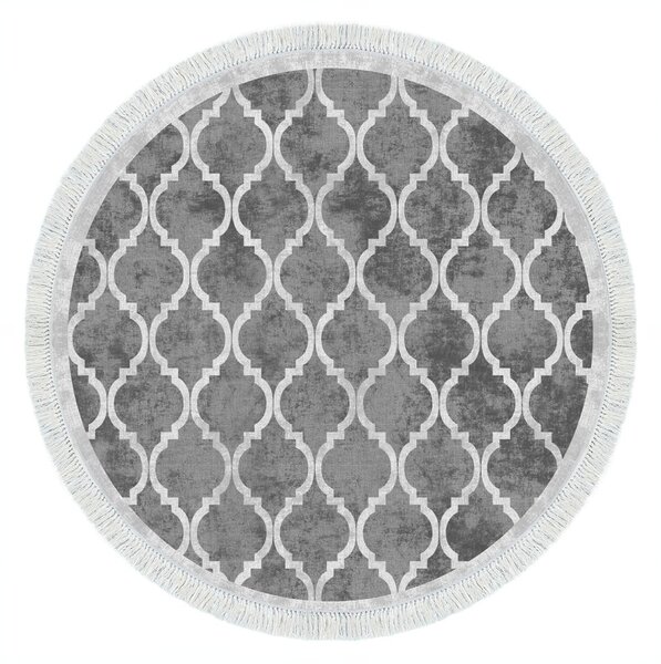 Conceptum Hypnose Okrúhly koberec Fence 100 cm sivý