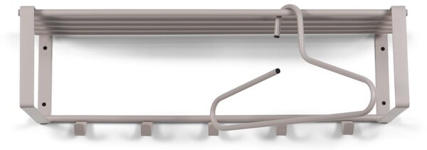 Taupe kovový nástenný vešiak s poličkou 70 cm Rex – Spinder Design