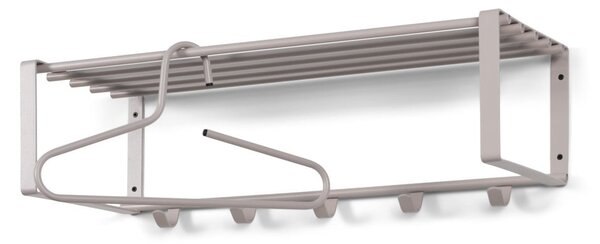 Taupe kovový nástenný vešiak s poličkou 70 cm Rex – Spinder Design