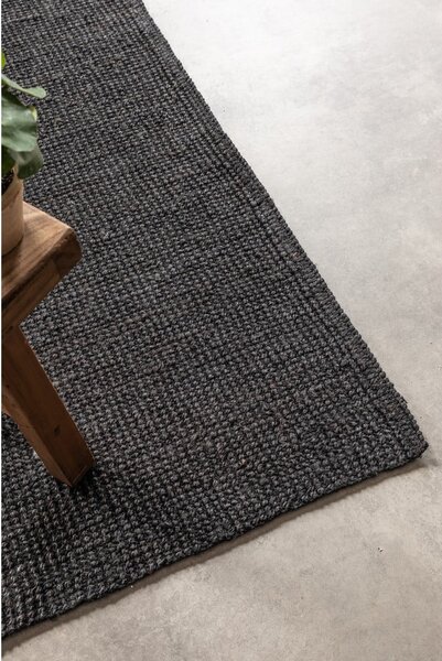 Čierny jutový koberec 80x150 cm Bouclé – Hanse Home