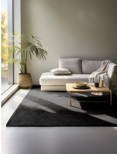 Čierny jutový koberec 80x150 cm Bouclé – Hanse Home