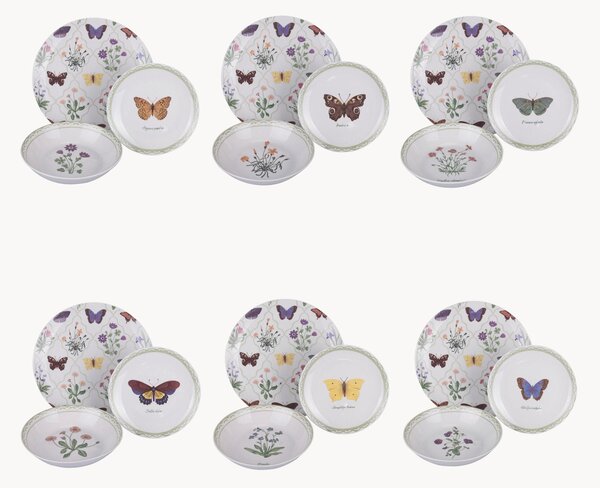 Porcelánová súprava riadu Botanist, 6 osôb, 18 ks
