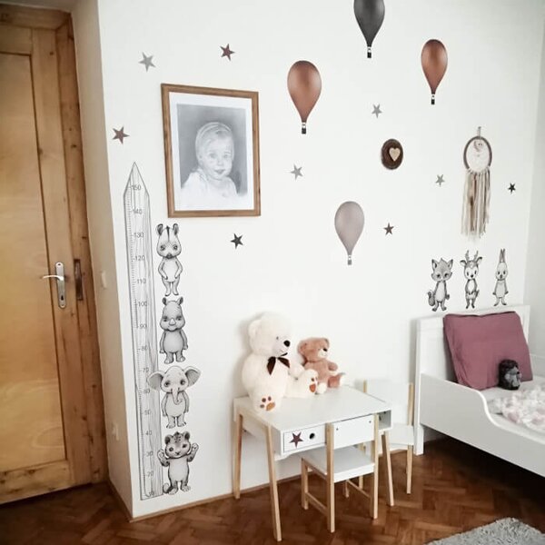 INSPIO-textilná prelepiteľná nálepka - Veľká sada škandinávskych nálepiek v hnedých odtieňoch so zvieratkami
