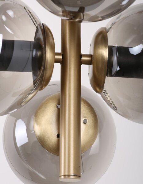 Sivé/v zlatej farbe závesné svietidlo so skleneným tienidlom ø 15 cm Forte – Squid Lighting