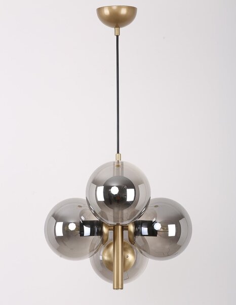 Sivé/v zlatej farbe závesné svietidlo so skleneným tienidlom ø 15 cm Forte – Squid Lighting