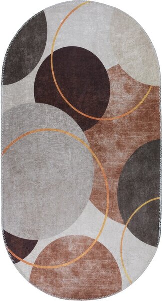 Umývateľný koberec v hnedo-krémovej farbe 80x120 cm Oval – Vitaus