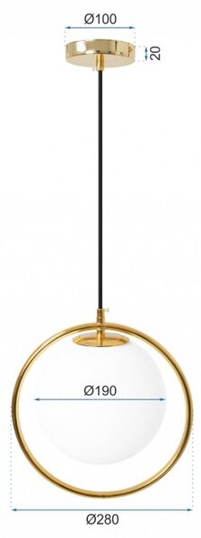TooLight Stropné svietidlo Ball biele/zlaté