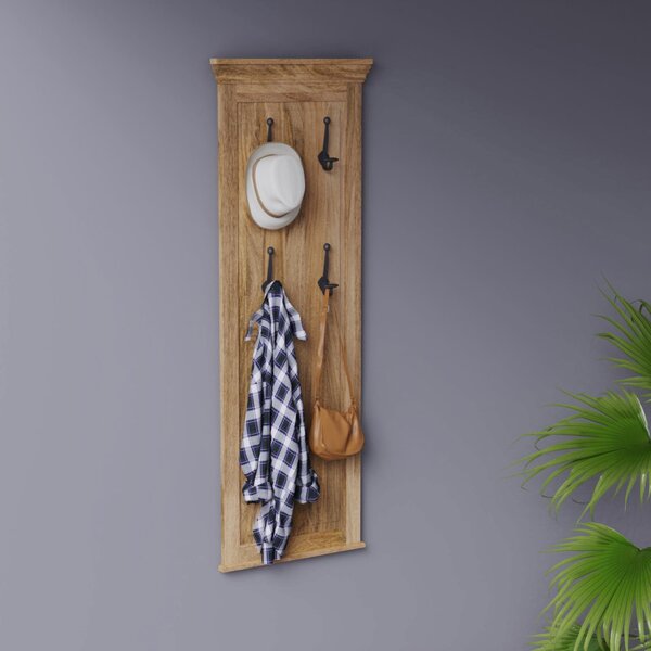 Vešiak Guru s 4 háčikmi 50x140x2,5 z mangového dreva
