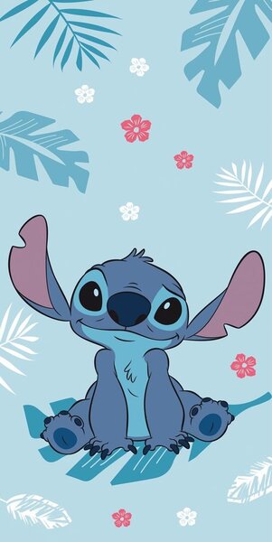 Jerry Fabrics Detská osuška s potlačou - Lilo a Stitch - modrá | 70 x 140 cm