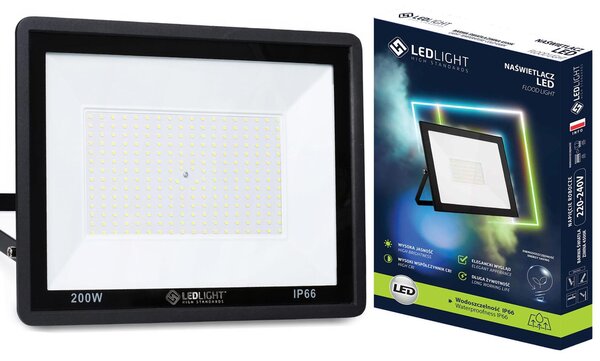 LedLight 2714 Halogénový LED reflektor, IP66, studená biela, 18000 lm, 200 W