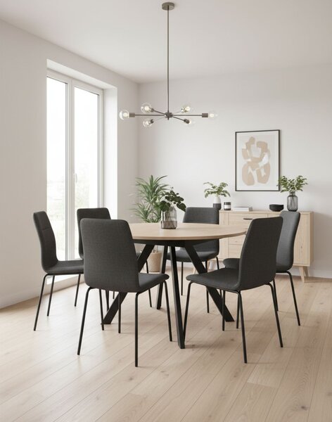 Rozkladací jedálenský stôl Tavo 100–140 × 100 cm, prírodný dub