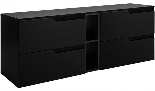MODERN čierny B140DB závesná skrinka pod umývadlo 140 cm