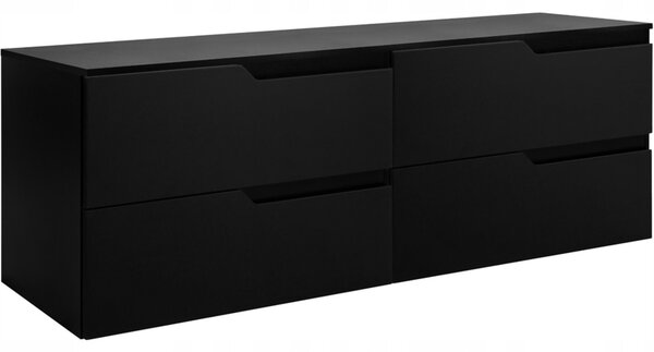 MODERN čierny B160DB závesná skrinka pod umývadlo 160 cm