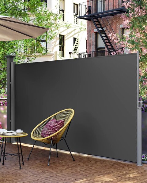 SONGMICS Bočná markíza Orrine 180x400 cm tmavo šedá