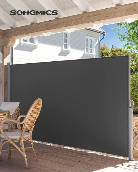 SONGMICS Bočná markíza Orrine 180x400 cm tmavo šedá