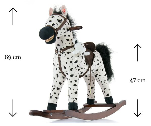 Hojdací koník Mustang s čiernymi bodkami