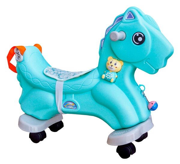 Aga4Kids Plastový hojdací koník 2v1 DS3802 Modrý