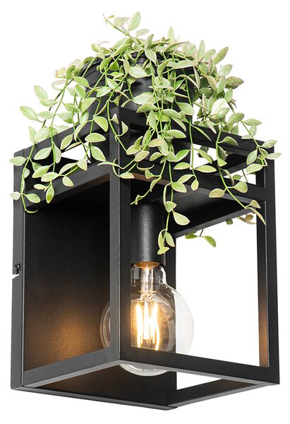Inteligentná nástenná lampa čierna s poličkou vrátane Wifi G95 - Cage Rack