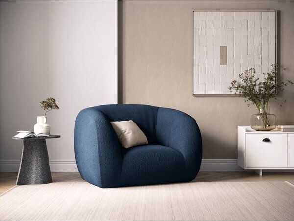Modré kreslo z textílie buklé Essen – Cosmopolitan Design