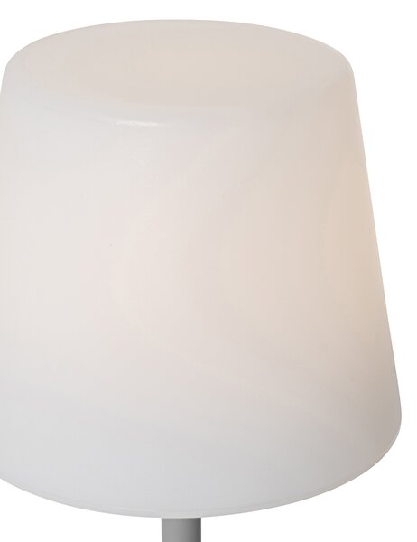 Stolná lampa sivá nabíjateľná vrátane LED a stmievača IP54 - Jude