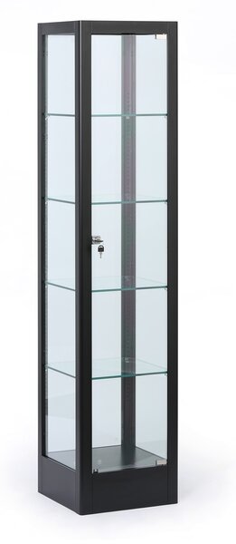 Presklená vitrína, 1800 × 400 × 400 mm, čierna