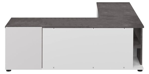 Sivo-biely TV stolík v dekore betónu 130x46 cm Angle – TemaHome