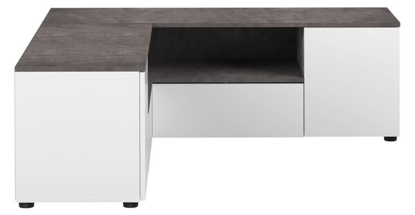 Sivo-biely TV stolík v dekore betónu 130x46 cm Angle – TemaHome