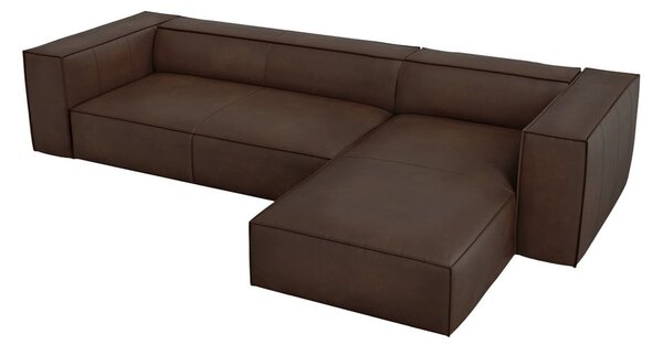 Tmavohnedá kožená rohová pohovka (pravý roh) Madame - Windsor & Co Sofas