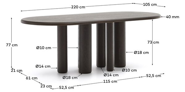 Jedálenský stôl 105x220 cm Mailen – Kave Home