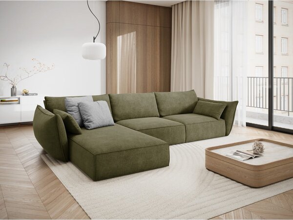 Zelená rohová pohovka (ľavý roh) Vanda - Mazzini Sofas