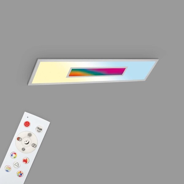 LED RGBW stmievateľný panel LED/20W/230V strieborný + diaľkové ovládanie