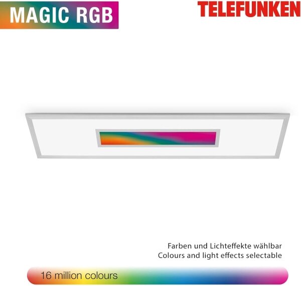 LED RGBW stmievateľný panel LED/20W/230V strieborný + diaľkové ovládanie