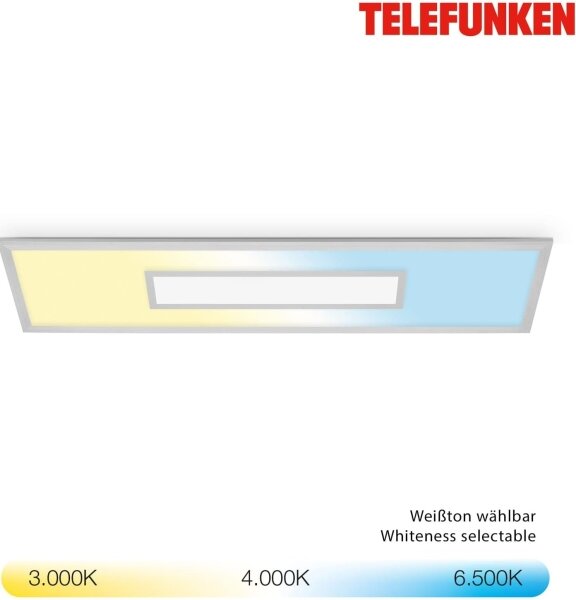 LED RGBW stmievateľný panel LED/20W/230V strieborný + diaľkové ovládanie